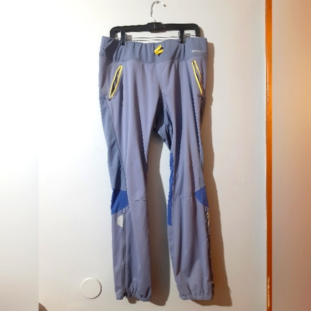Patagonia Men's Blue Yellow Cargo Pants Zip Pockets Drawstring Waist Size L